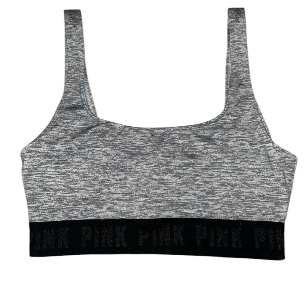 EUC Victoria’s Secret PINK Ultimate Scoop Sports Bra Rainy Day Heather - Size XS - Picture 3 of 4